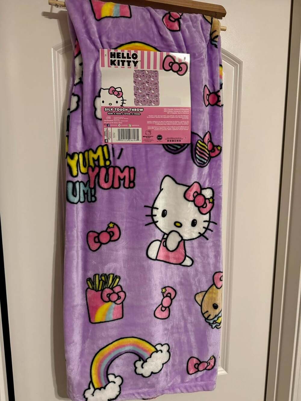 Hello Kitty Silk Touch Throw Blanket 50IN. X 70IN. Purple